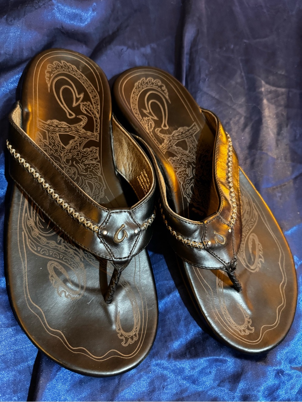 Brown Leather Thong Sandals Olukai